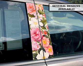 Adhesivo para el pilar de la puerta del coche / Vinilo decorativo / Se adapta a cualquier vehículo / Tamaño personalizado / Flores / Magia / Colores