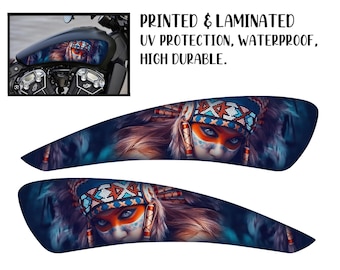 Motorcycle Tank Decal / Sticker 2pcs / Moto Gas Tank Stickers / indian  / abstract / flames for indian