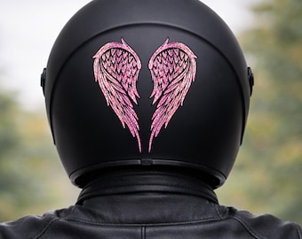 Motorcycle helmet sticker / decal / waterproof vinyl decor / moto sticker /  wings / angel / pink