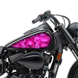Motorcycle Tank Decal / Sticker 2pcs / Moto Gas Tank Stickers / for honda shadow pink skull