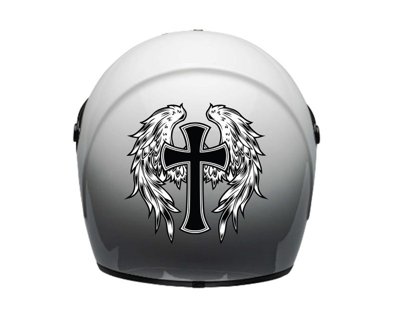 thumbnail image 2 of 2 X Angel Wings Vinyl Decal Stickers For Bike Helmet Motorbike Quad Scooter - Glossy 2 of 6