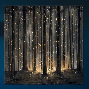 Firefly Forest Canvas Print: Magical Woodland Landscape Art