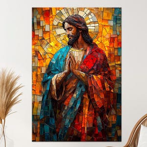 Jesus Christ canvas wall art prints Jesus portrait art Christ print Biblical canvas Religious wall art Catholic wall decor Christian gift