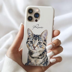 Coque de portable mate personnalisée pour animal de compagnie avec photo d'animal de compagnie + nom Coque de téléphone personnalisée pour chien Coque de téléphone personnalisée chat Coque de téléphone personnalisée Coque iPhone chat