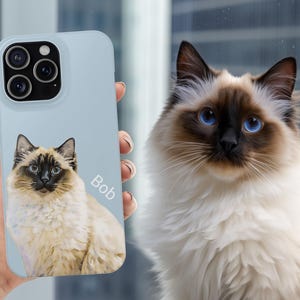 Custom Pet Photo Phone Case: Personalized Dog Cat Portrait image 3