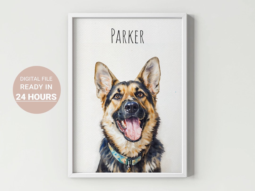Personalized Watercolor Pet Portrait: Custom Dog & Cat Memorial Art - Etsy