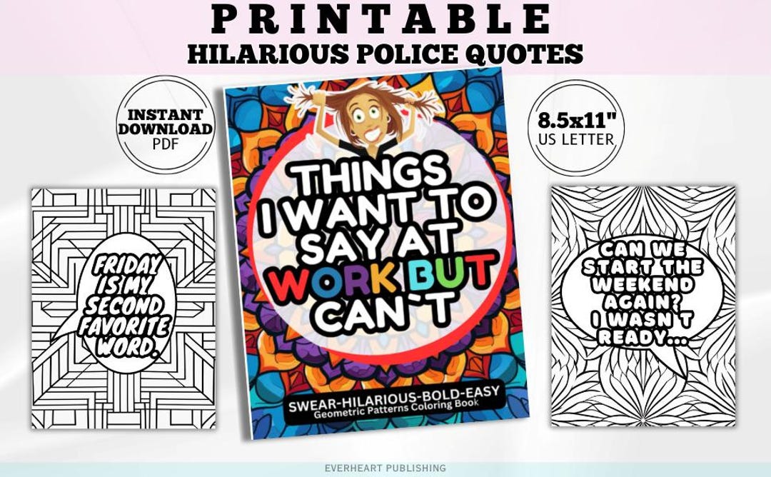 Things I Want to Say at Work but Can't Swear Word Coloring Book for ...
