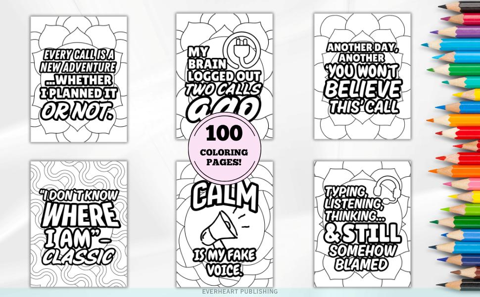 Dispatcher Coloring Pages Bundle – 100 Funny Stress Relief Pages for ...