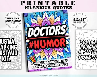 Libro para colorear con humor médico, divertidos regalos para médicos, cirujanos, profesionales de la medicina, citas sarcásticas divertidas y fáciles de identificar, pacientes de medicina.