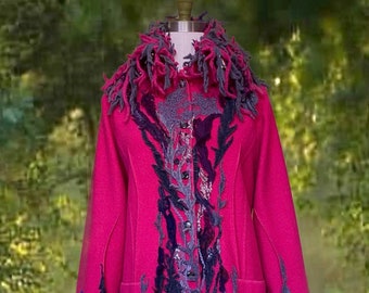 Bärbar konsttröja: OOAK Refashioned Couture, Plus Size XXLarge