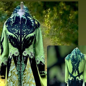 Wearable art boho fairy Fantasy sweater Coat OOAK long altered couture repurposed artisan unique art to wear clothing. Size L. Ready to ship