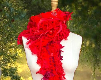 Beaded boho Fantasy Scarf, Wearable art OOAK Heart Wrap goddess art to wear Amber Studios unique artisan made floral lace capalet