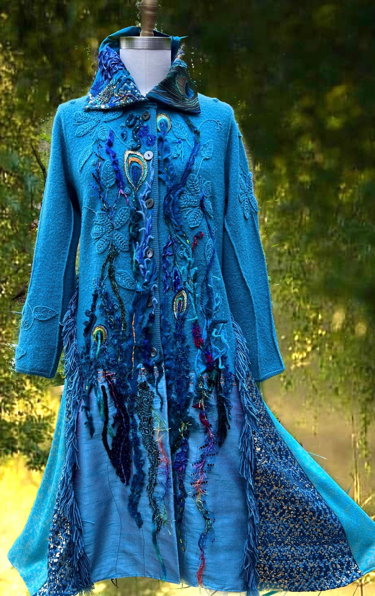 Wearable Art Sweater COAT OOAK Boho 