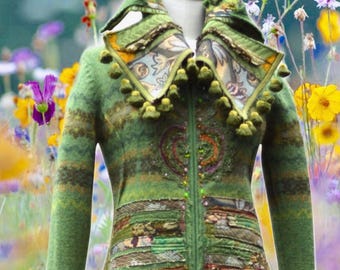 Custom sweater COAT for D. Fantasy boho  wearable art clothing