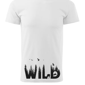 Camiseta de naturaleza salvaje para hombre - Camiseta con gráficos de bosque y vida salvaje - Camiseta de aventura al aire libre - Regalo único para amantes de la naturaleza - Estilo casual para hombre