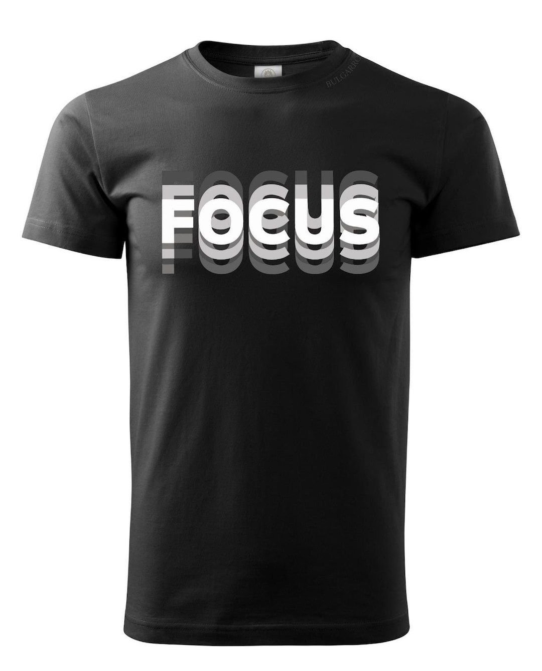 Men's Focus Effect T-shirt Blurred Focus Graphic Tee, Distorted