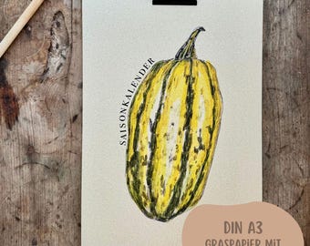 Colorful seasonal calendar A3 | Vegetables | Mother's Day | Season calendar | No year shown