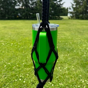 Macrame Handled Water Bottle Holder / Boho Cross-body Bag