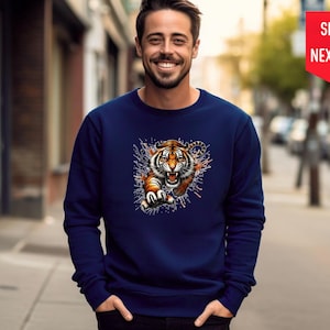 Tigers Sweatshirt,Tiger Shirt,Retro School Spirit Shirts,Tigers Football,Football Unisex Shirt,Go Tigers,Vintage School Tee,Tiger Mascot Tee