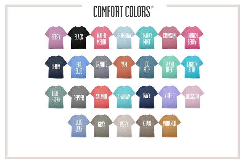 a poster with different colors of t - shirts
