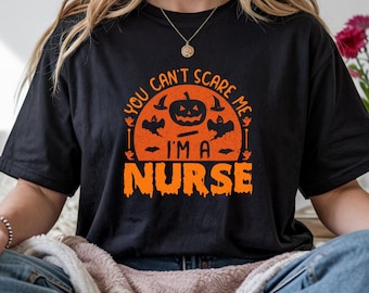 Lustiges Krankenschwester-Halloween-Shirt: Kürbis und Geist-Design, Weihnachtsgeschenk, Freunde Geschenk