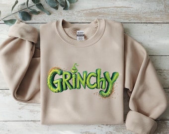 Grinchy Shirt, Funny Christmas Graphic Tee, Green Furry Holiday Apparel, Festive Unisex Humor Top, Cute Xmas Party Outfit Gift