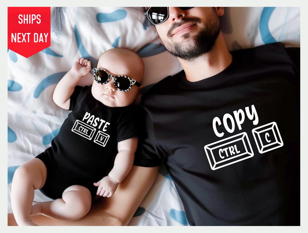 Funny Dad and Baby Shirts: Copy Paste Matching Set, Friends Gift - Etsy