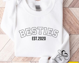 Besties Sweatshirt - Personalized Cozy Matching Pullover, Friends Gift