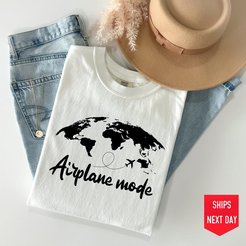 a t - shirt with the words airplane mode on it