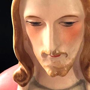 Rare Vintage ceramic pottery Christ Statue, Marked bottom
