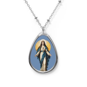 St Mary Magdalene pendant necklace, Silver St Mary Magdalene charm, medal, St Mary Magdalene gift