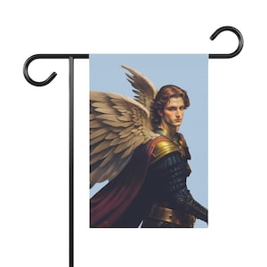 St Michael Archangel Garden and House Banner, St Michael House Flag, Christian garden decor, Catholic Banner, Saint Flag