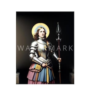 Joan of Arc print art digital download, instant download printable wall art, catholic print, Saint Joan of Arc art, PDF and PNG