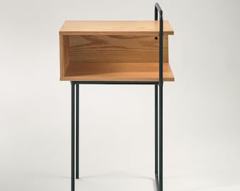 Hé—ZI Side Table-Black+Oak