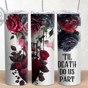 Valentines Day Gothic Design, Wedding Gift, Alternative 20 oz Skinny Tumbler Wrap, Watercolour Tumbler Wrap, Sublimation, PNG Download