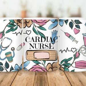 Herz Krankenschwester Design, Beruf, Herz Krankenschwester, Becherverpackung, Becherverpackung, Sublimation, PNG Download, Herz Krankenschwester Becher Design