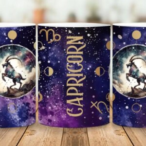 Steenbok sterrenbeeld sterrenbeeld mok wrap, hemels ontwerp, astrologie cadeau, mok wrap, sublimatie, png, instant download