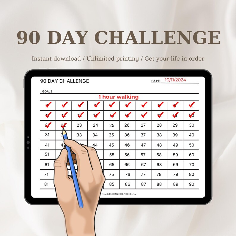 90 Day Challenge: Transform Your Life With Daily Goals & Motivation - Etsy