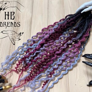 Crochet Curly Dreadlock Hair Extensions Ombre Curls Dreads Back, Burgundy, Gray
