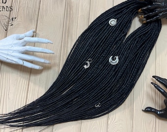 Gothic Black Synthetic Dreadlocks: Twisted DE and SE Dreads