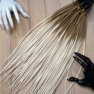 Wool Dreads Light Brown, Dark Blonde, Milk White Soft Dreadlocks