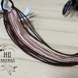 Mix of Synthetic Braids Hair Extensions with Loose Dreaded Ends 25.6 inches
