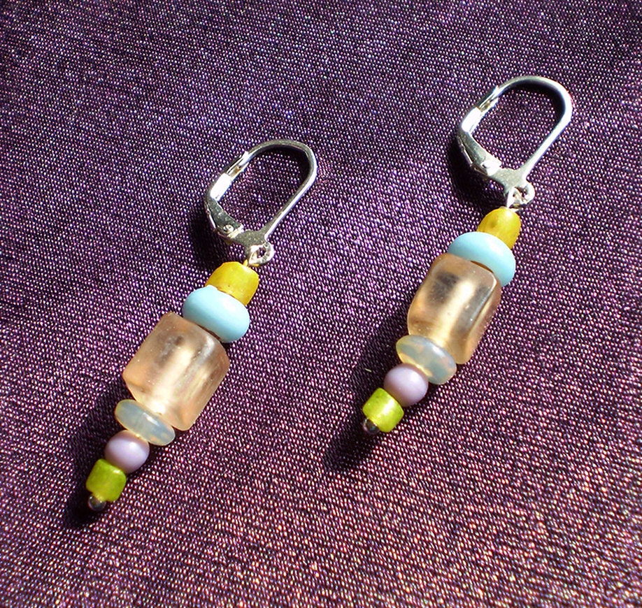 Beach Glass Pastel Earrings Etsy