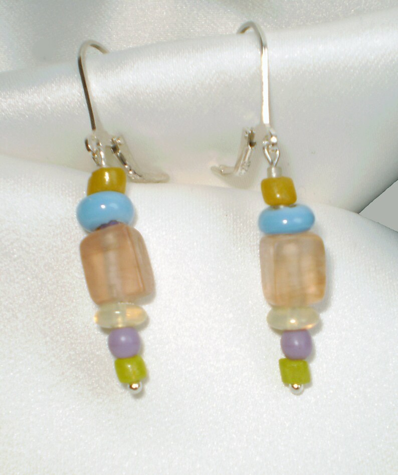 Beach Glass Pastel Earrings Etsy