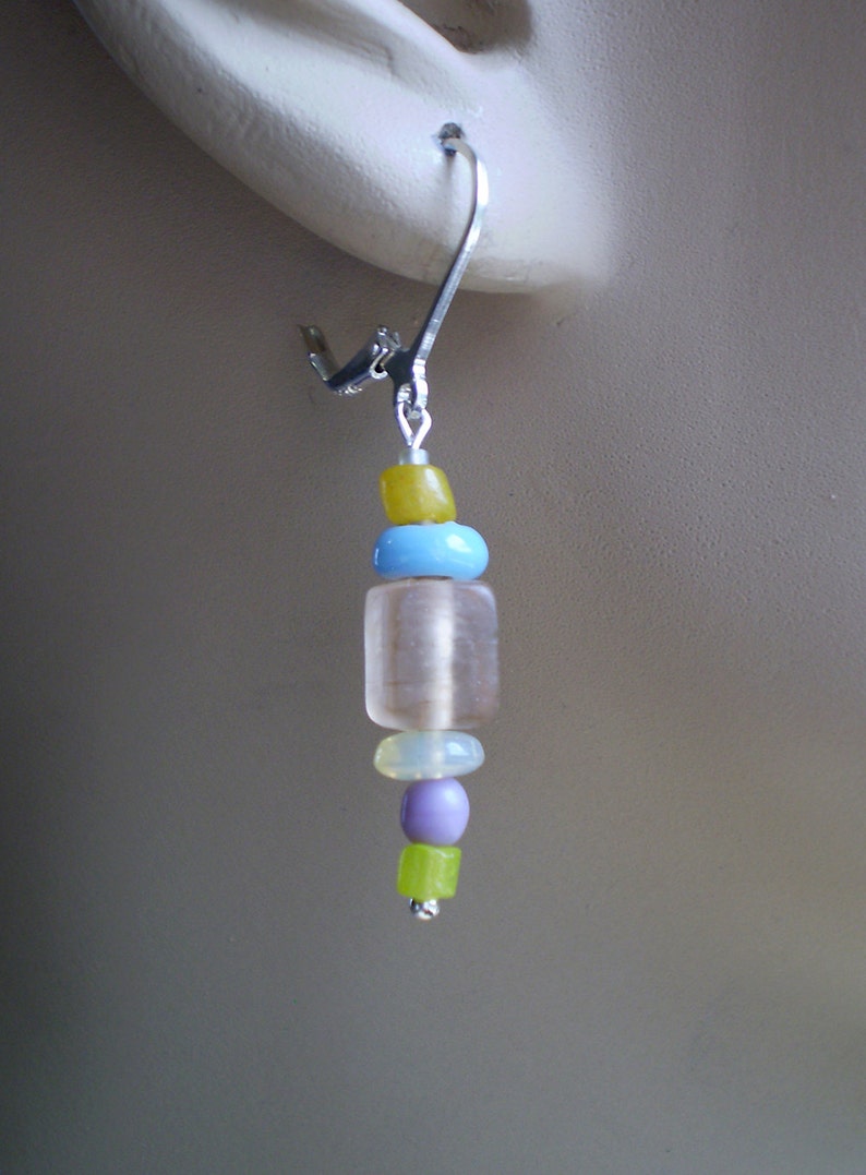 Beach Glass Pastel Earrings Etsy