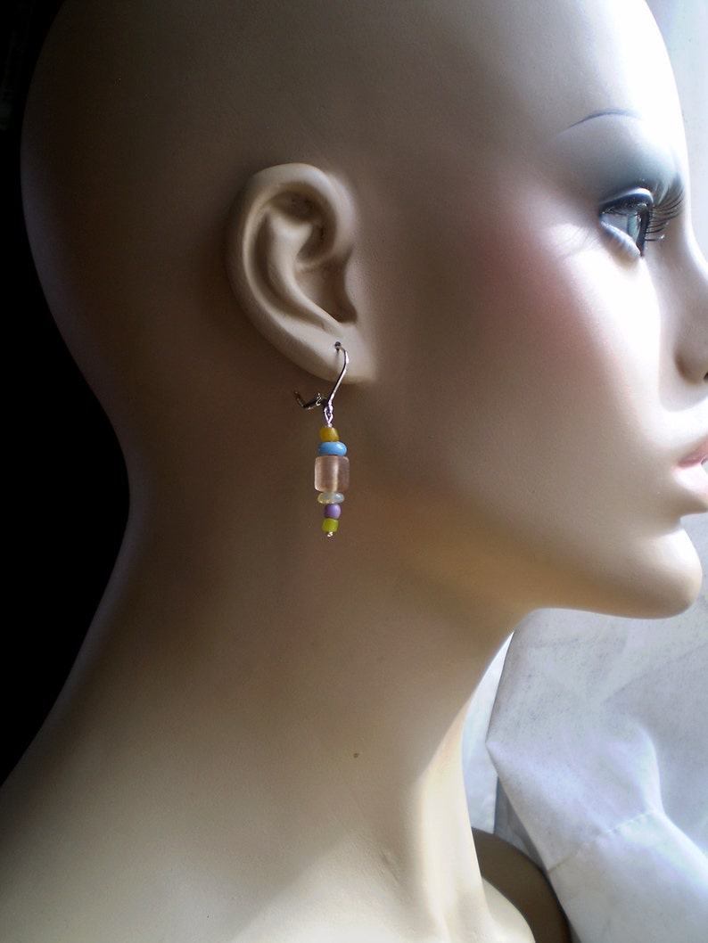 Beach Glass Pastel Earrings Etsy