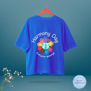 Harmony Day T-Shirt Design - School T-Shirt - Teacher T-Shirt - Everyone Belongs Png- Orange For Harmony - Harmony Png, Svg Digital Download