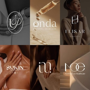 Création de logo initial minimaliste personnalisé | Kit de marque monogramme de luxe