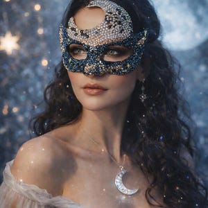 Moon Goddess & Gods masquerade mask
