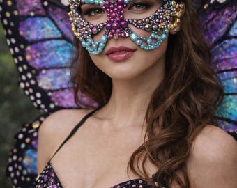 Maschera di Carnevale con Farfalla e Perle